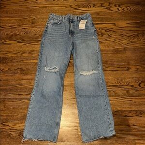 Zara Light Blue Wide Leg Jeans
